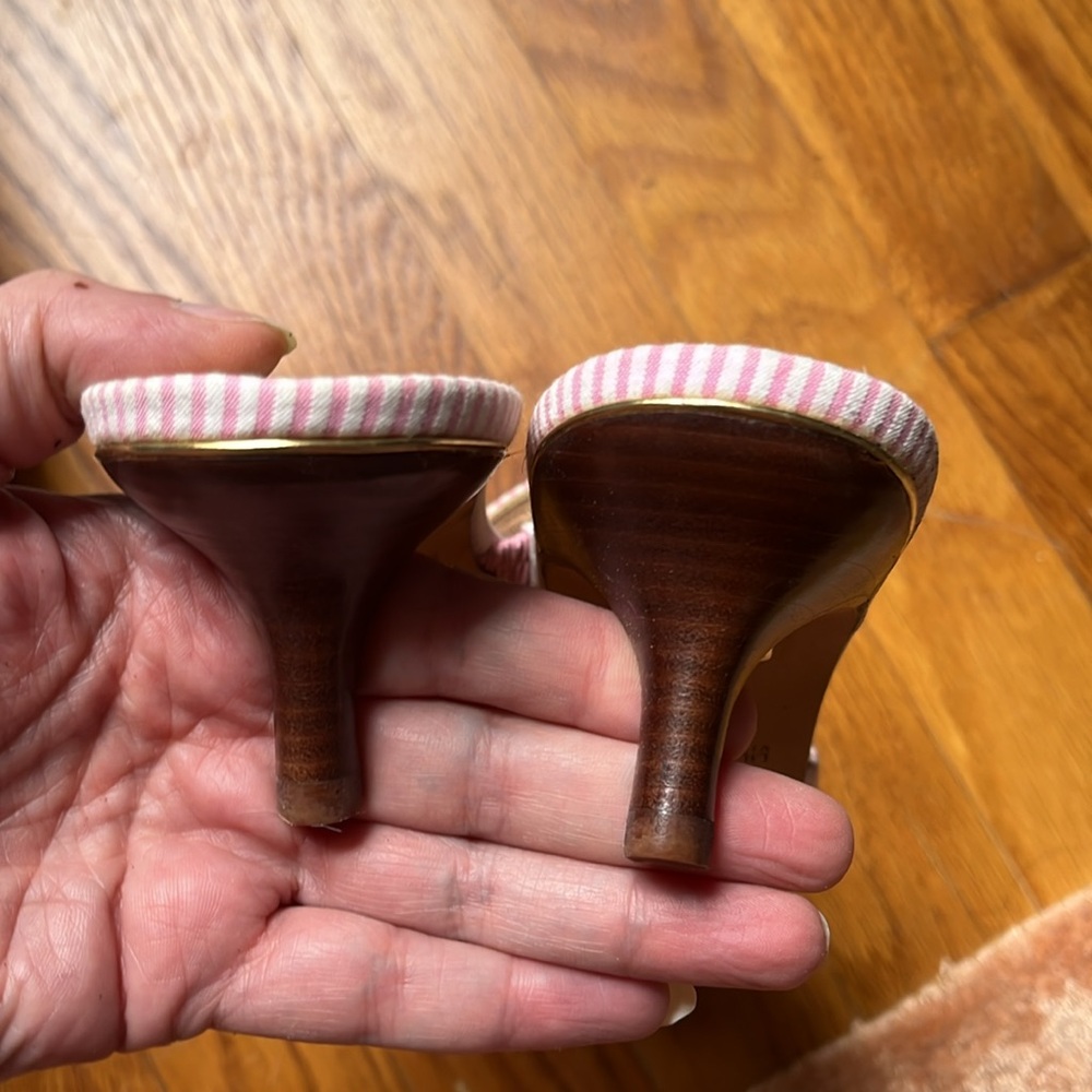 Lilly Pulitzer Sandals Size 8 1/2 Pink and White stripes-fabric - Picture 6 of 6